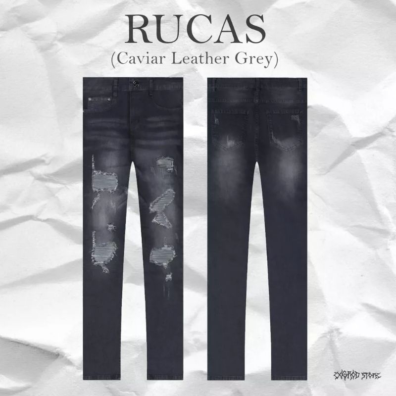 Rucas Season 11/S11 - RUCAS Grey Caviar Leather Jeans +Celana Rucas