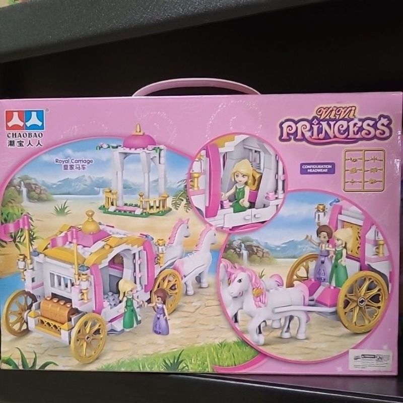 mainan lego brick, princess kereta kuda..