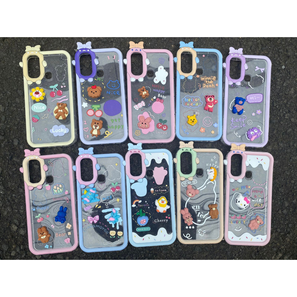 CASE 3D REDMI 9A 9C 10A 10C REDMI NOTE 9 NOTE 10 SOFTCASE MOTIF KARAKTER LUCU
