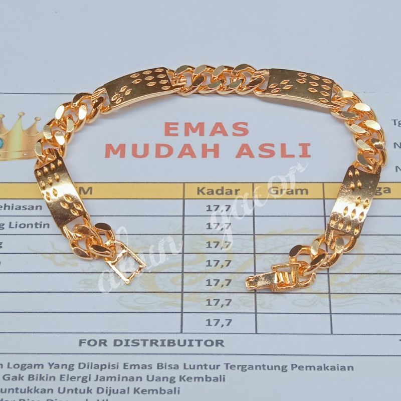 gelang emas free surat