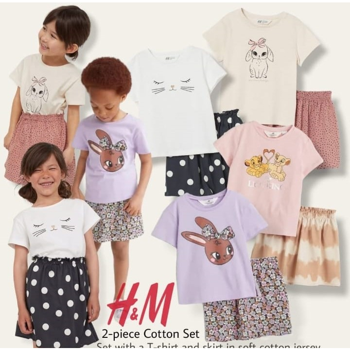 Hm Girls Set / setelan hmn / setelan ank hm / hm setelan anak / rok anak setelan / hm kids