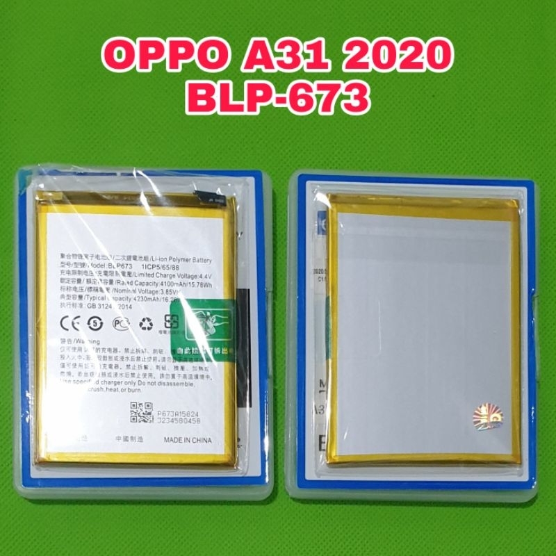 batu batre baterai oppo blp673 a31 2020/a3s/a5/a5s/a7/A12 ori 100a