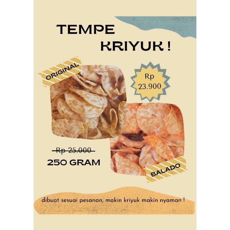 

Tempe Kriyuk - homemade kripik krupuk tempe