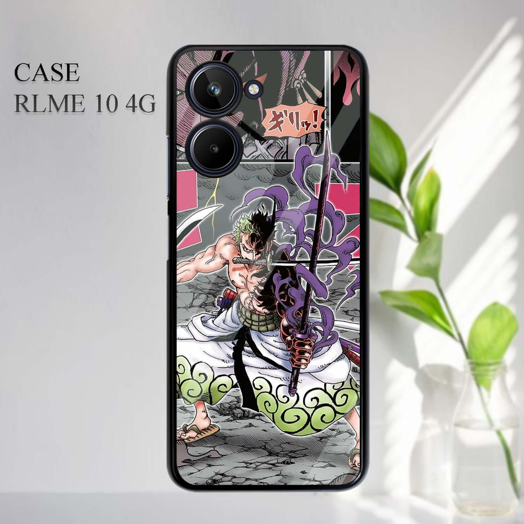 Case Kilau Realme 10 4G [PC128] Casing Glossy Pic HD Motif Anime Roronoa Zoro | Kesing Hp Realme Terbaru | Case Kekinian Murah Qualiti Premium | Permata Case