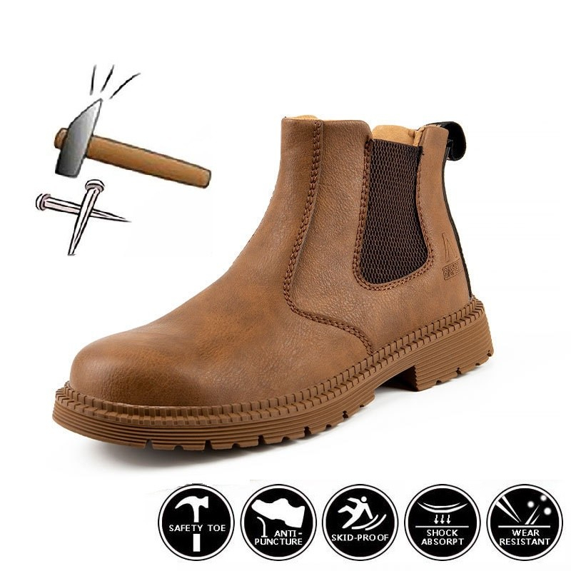 Sepatu Safety Boots Ujung Besi Kulit Asli / Sepatu Boots Pria High Top / Safety Shoes / Sepatu Proye