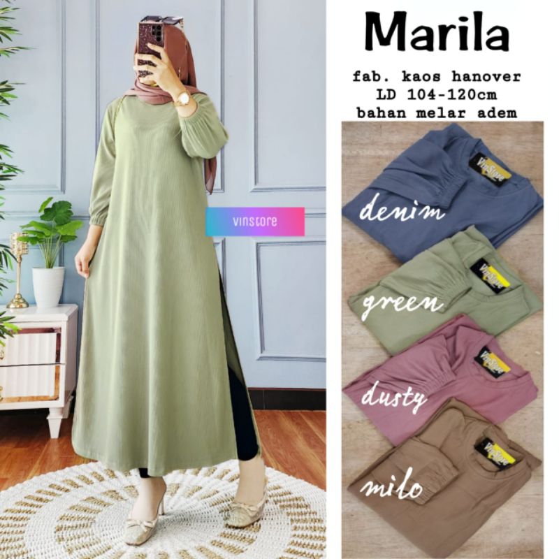 Marila Tunik Kaos Hanover Belah Samping