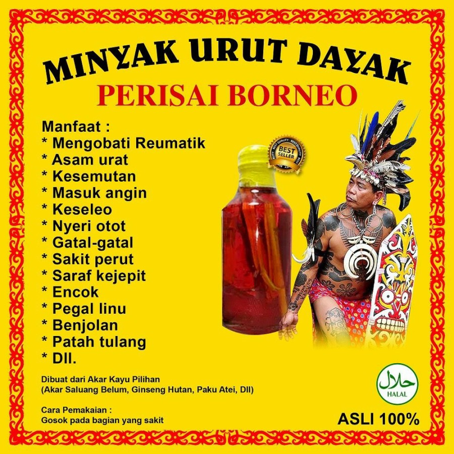 minyak urut dayak asli Kalimantan minyak urut dayak perisai borneo original