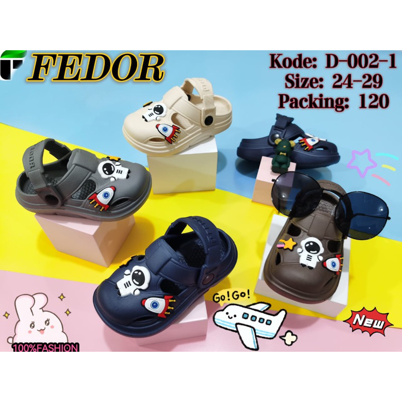 Now Fedor Sandal Baim Anak Perempuan dan Laki-laki Sandal Anak Bahan Eva Sandal Anak Krakter Lucu