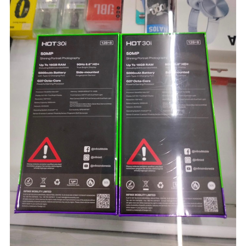 Infinix Hot 30 NFC 8-128GB /Hot 30i 8-128GB garansi resmi