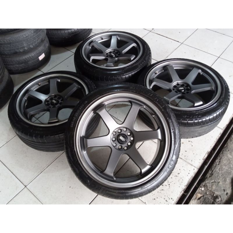 Velg Mobil Racing HSR Tokyo Ring 19 Pcd 10x100/114 + Ban PHi 235 45 r19 Buat Camry Civic turbo Odyss