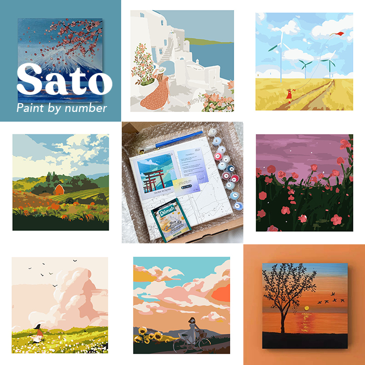 

[KAYA] Paint by Number Kit 20x20 cm FRAMED/Paint by Number Canvas/DIY Paket Melukis