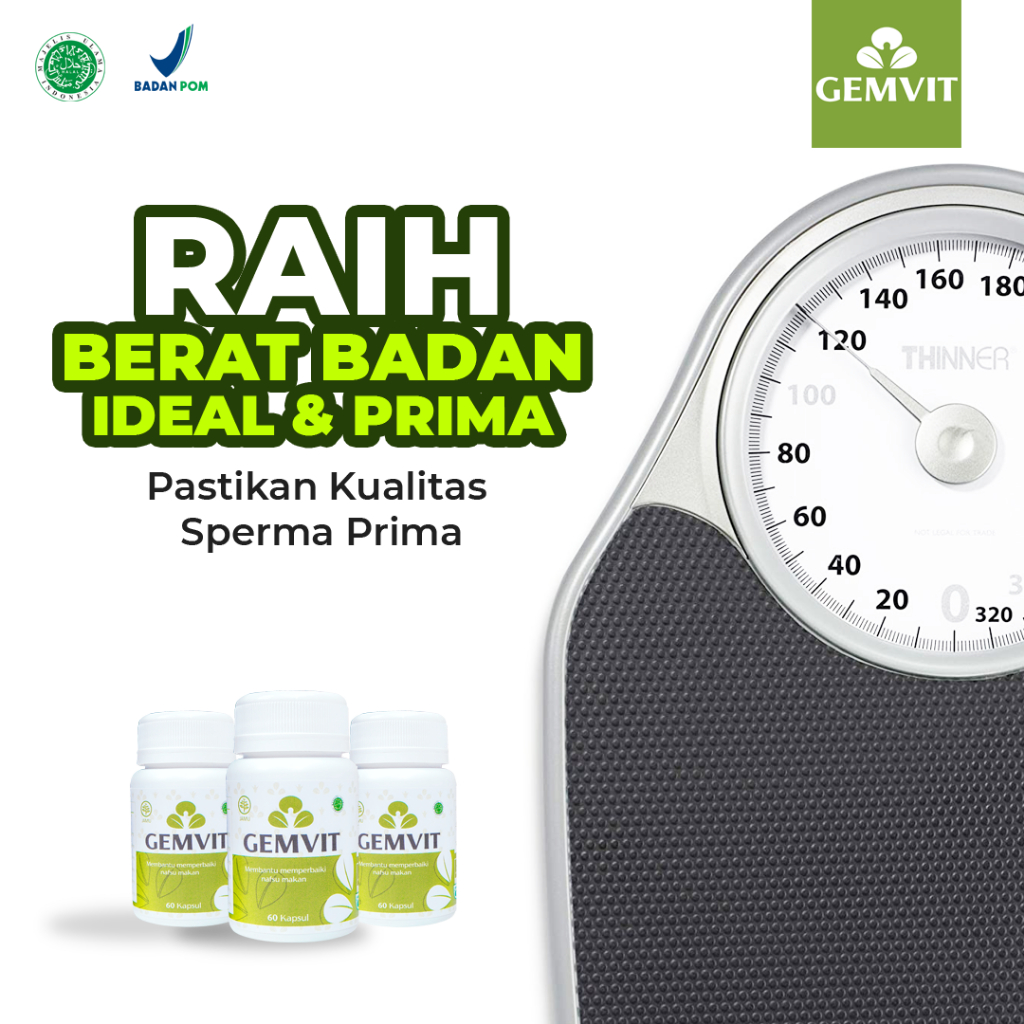 Gemvit suplemen penggemuk badan bpom anak dewasa pencerah kulit permanen bpom 100% ori Halal