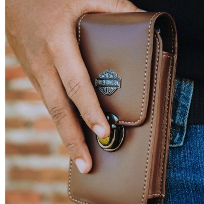 EXCLUSIVE Tas Hp Pinggang Kulit Pu Premium Terlaris - Dompet Pinggang Wadah Hp