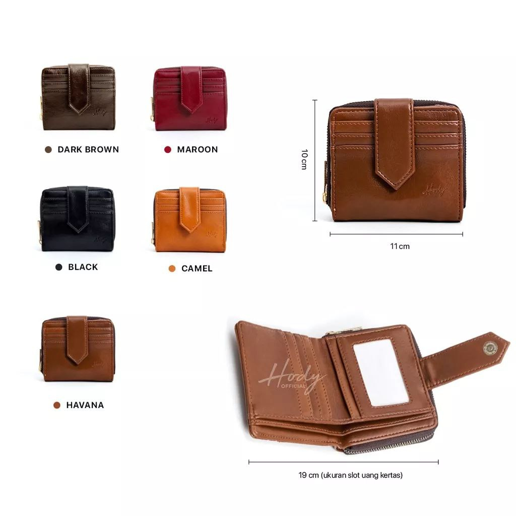 Dompet Wanita Kecil Hody Sachie Wallet Premium Black Dark Brown Havana Camel Maroon