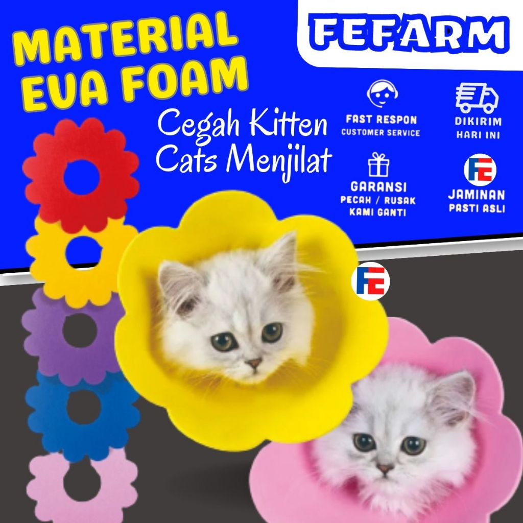 Pet Collar Bunga Collar Kucing Flower Corong Spon Collar Sponge FEFARM