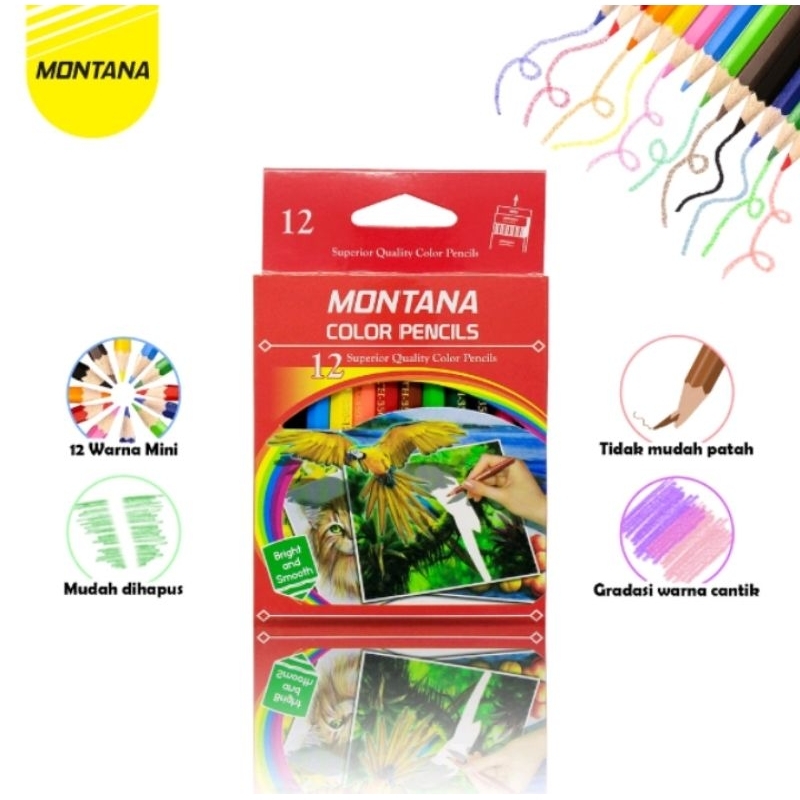 

Pensil Warna Montana 12 Warna Colour Pencils Mini TH350-12M