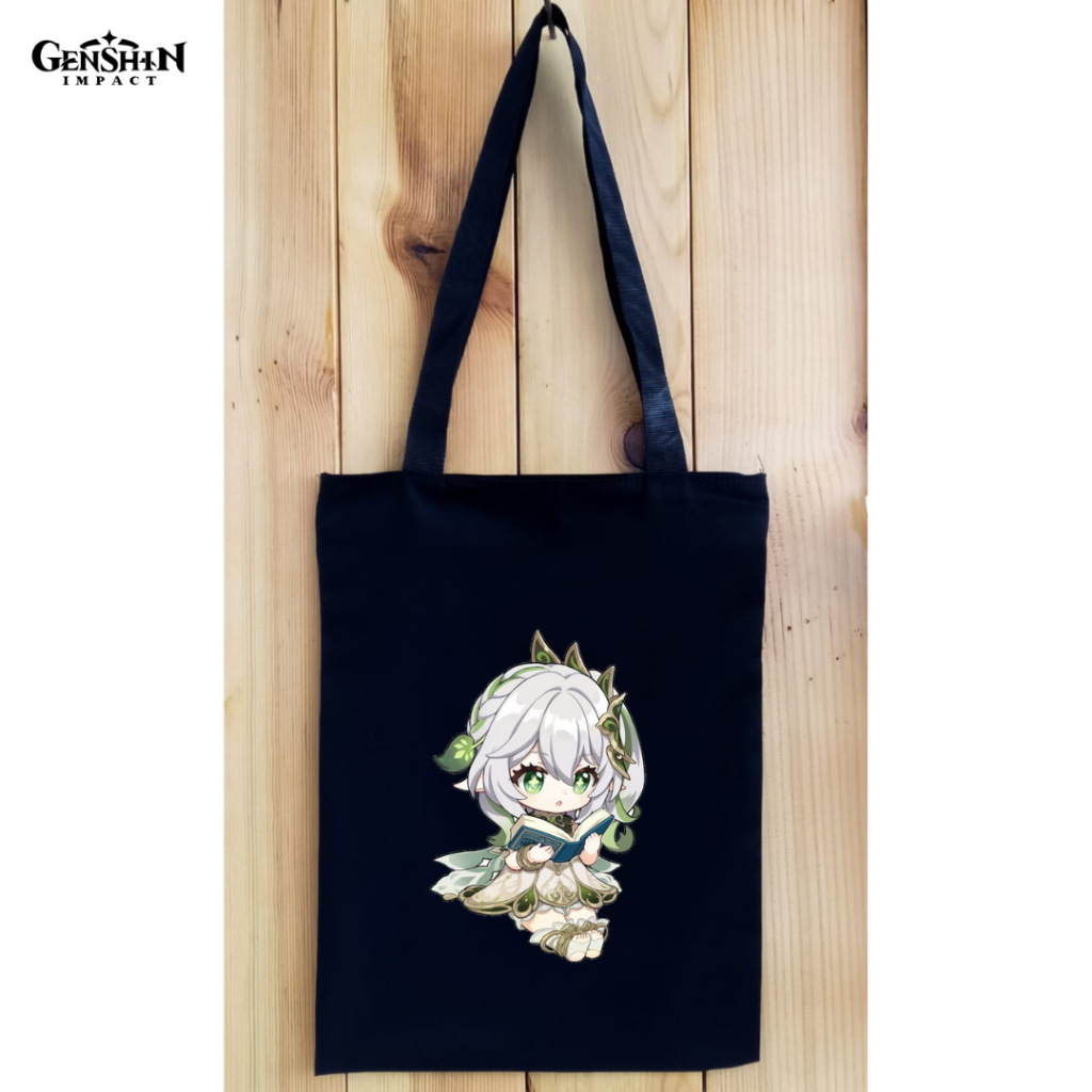 Totebag DTF Genshin Impact Resleting tas tote bag kuliah kampus bahan kain drill premium || Kiiyoomii ||