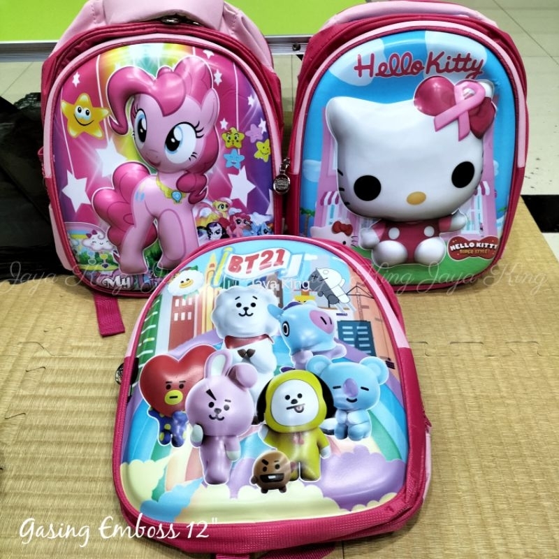 Ransel TK Murah Gasing Kids 12 Inc Emboss Batok Karakter Tas Sekolah Anak Perempuan HK Pony Unicorn