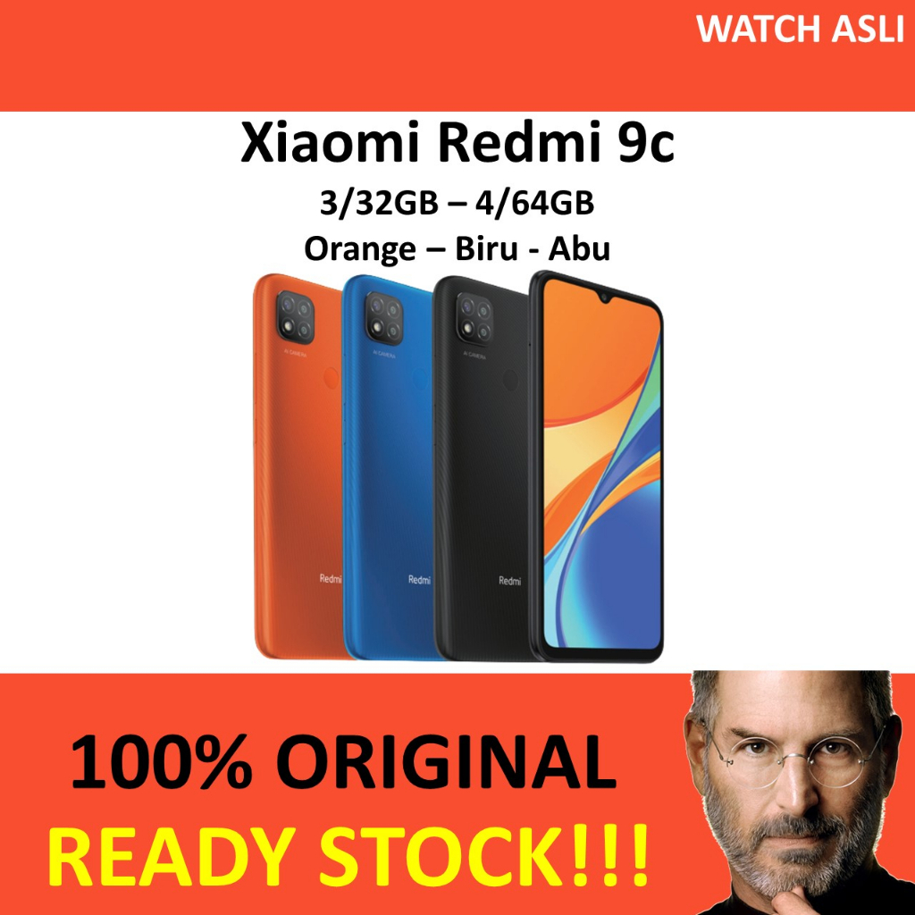 Xiaomi Redmi 9c RAM 4/64 3/32 GB 4GB 64GB 3GB 32GB Garansi Resmi Indo