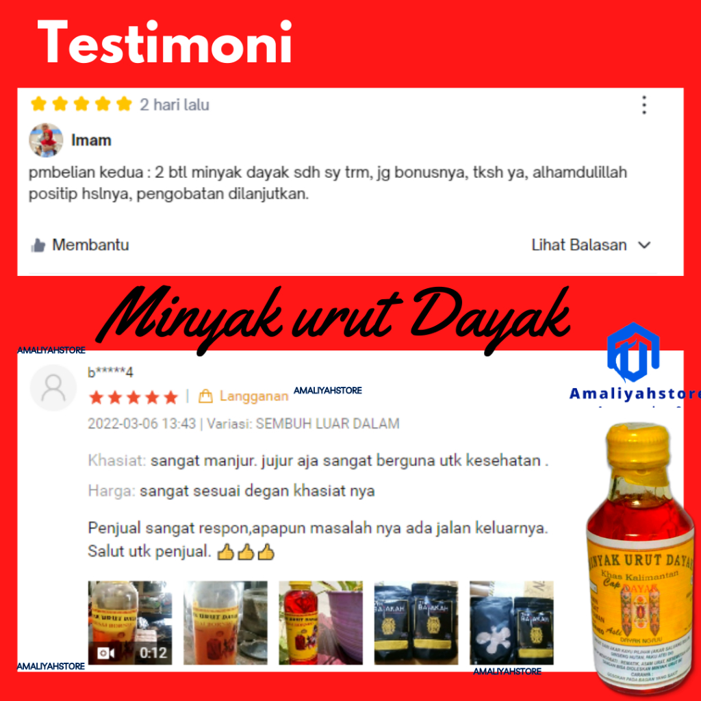 Minyak Urut Ibu Ida Dayak Bintang Perisai Borneo Obat Asam Urat Keseleo Patah Tulang Masuk Angin Herbal Paling Ampuh Asli Kalimantan 100% Original