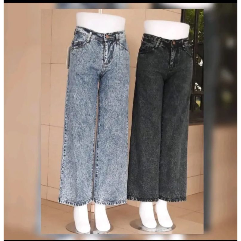 Jeans Kulot Snow Wanita Celana Kulot Snow Blue Snow Black Terbaru Masa Kini