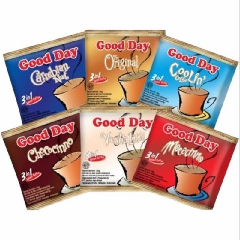 

1RENCENG / BOX GOOD DAY COFFE SACHET 3in1 ALL VARIAN