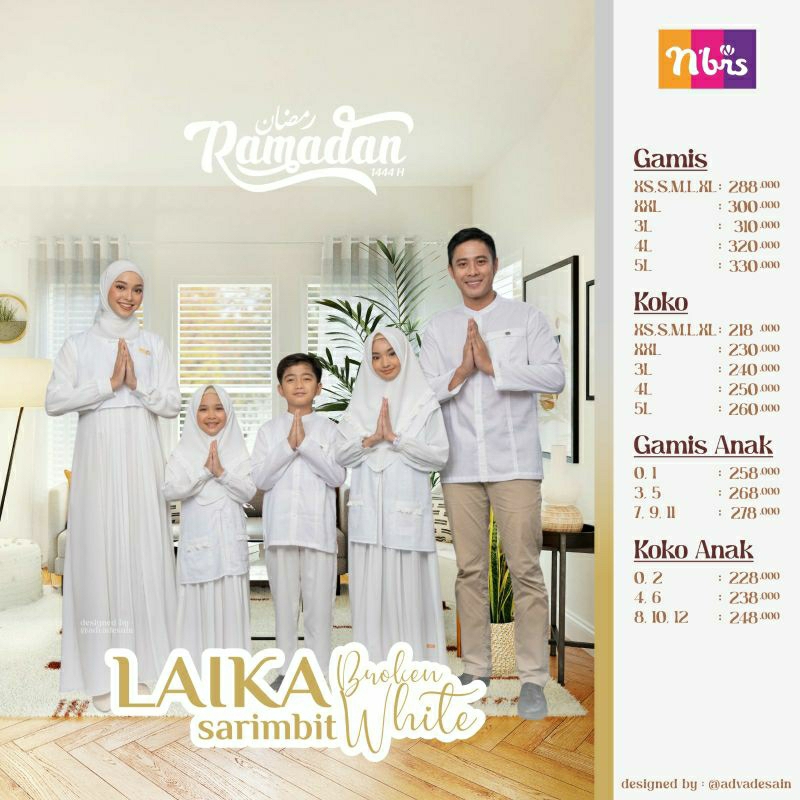 PROMO Sarimbit Laika white by Nibras/Gamis dan Koko/Sarimbit Putih