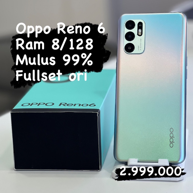 Seken oppo reno 6 ram 8/128 gb