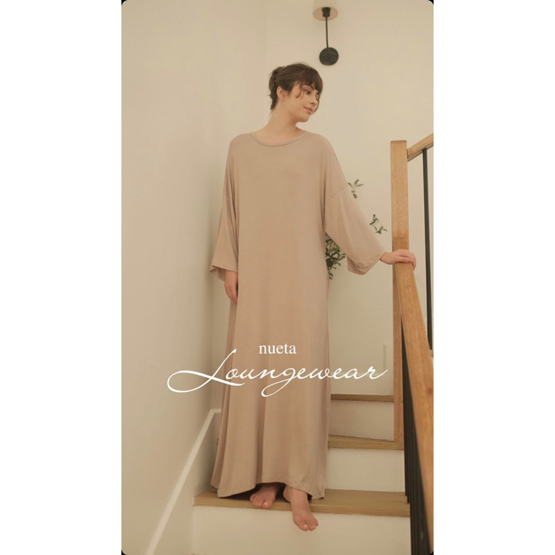 LOUNGEWEAR MAXI DRESS by HIJAB NUETA - OAT BUSUI