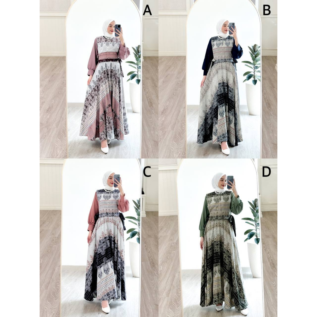 Artemis Fashion~ NEEVA P4 MAXI / MIRABEL PART9 / HINATA PART2 ONESET~ Oneset trendy motif Batik, motif Etnik