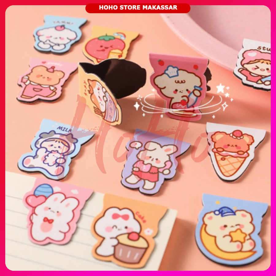 

Pembatas Buku Magnet Motif Kartun Lucu Magnetic BookMark Aesthetic Cute Bear Bunny - MBM1