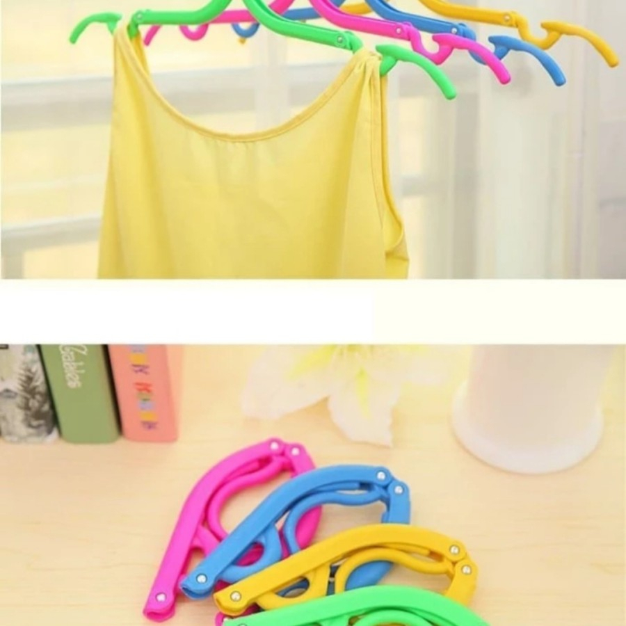 Clothes Hanger 2 in 1 Gantungan Baju Lipat Travel Praktis Multifungsi