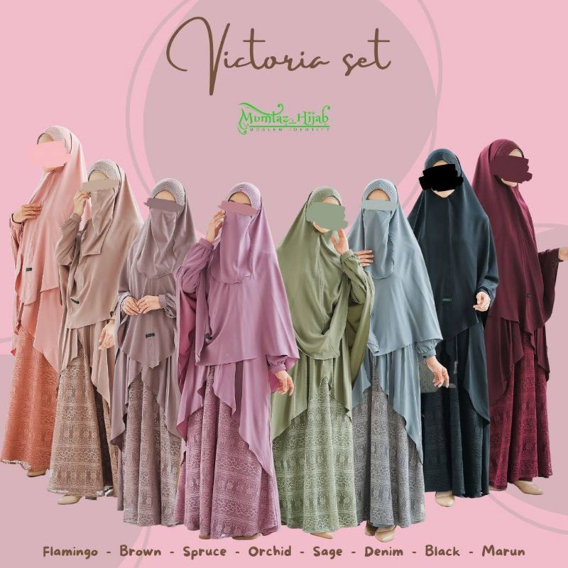 VICTORIA SET SYAR'I BY MUMTAZ HIJAB GAMIS SET SYAR'I TERBARU DEWASA KEKINIAN/GAMIS VIRAL MURAH SUPER
