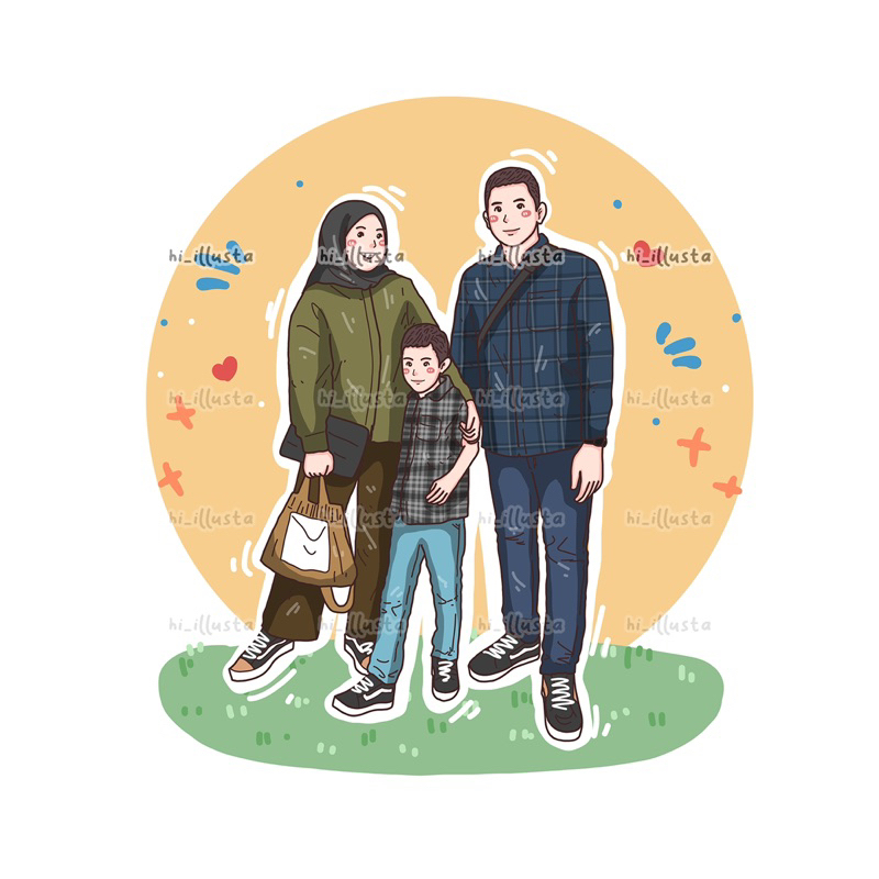 ilustrasi digital jadi 1 hari ilustrasi lucu cute kado foto edit foto gift