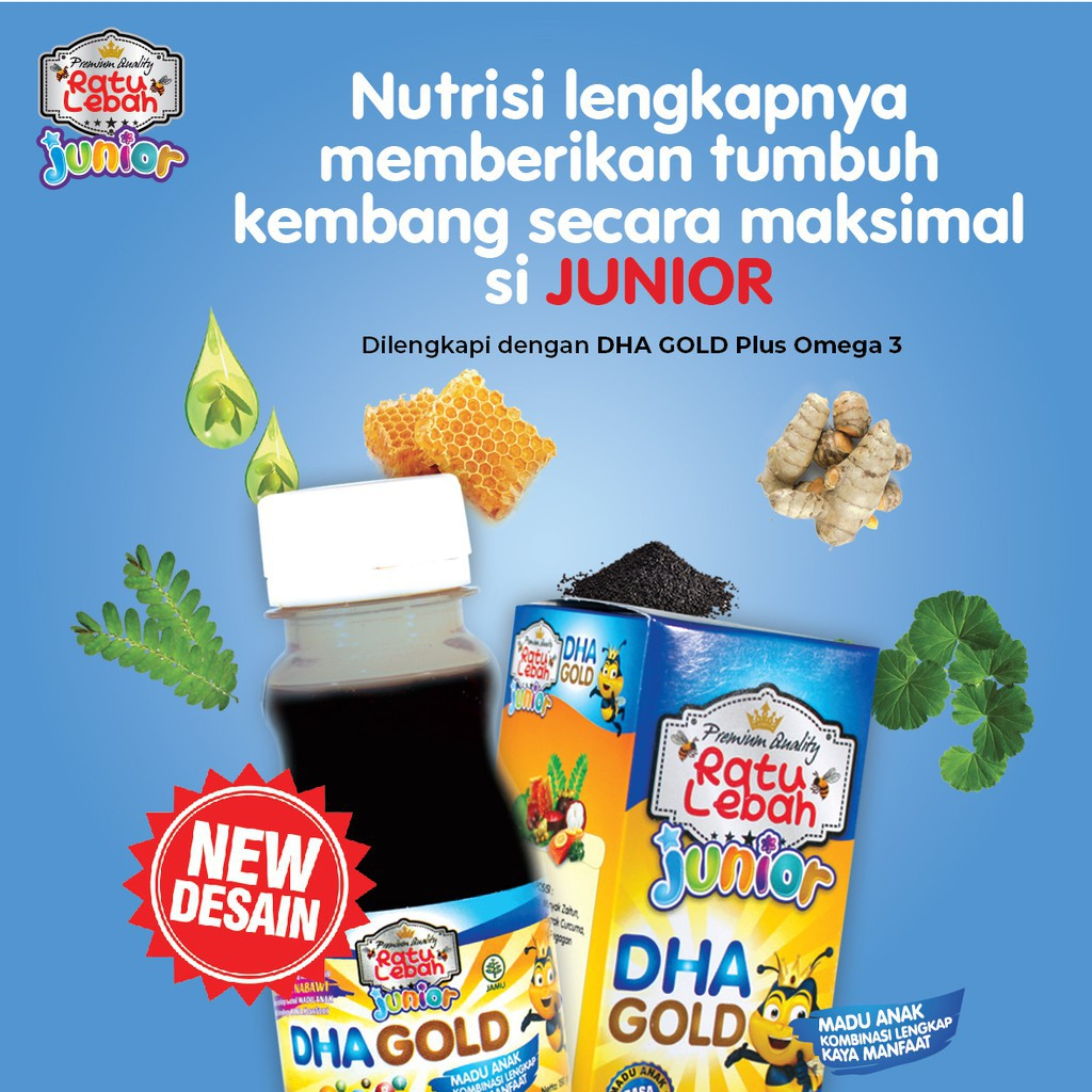 [BPOM] Madu Anak Ratu Lebah Junior DHA D&amp;A  Gold 150gr  / Madu Nafsu Makan Anak / Madu Anak / MY MOM