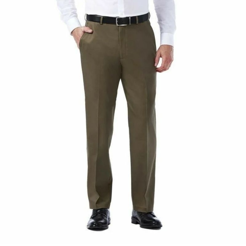 Celana Formal Pria Jumbo Bige Size 27-45 Standar Reguler Kerja Kantor Bahan Kain Teflon