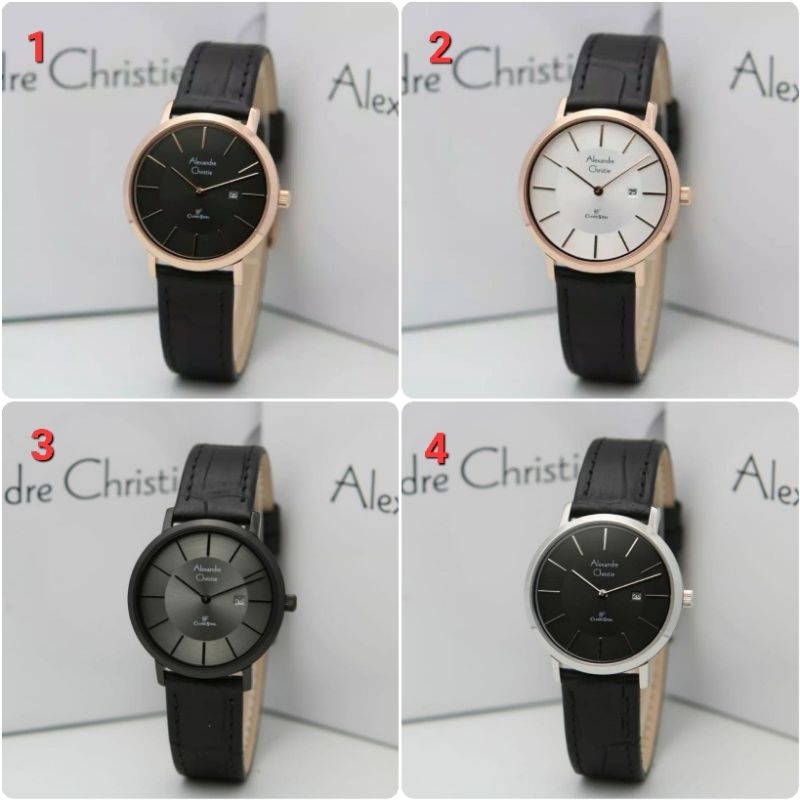 ORIGINAL GARANSI RESMI 1 TAHUN JAM TANGAN WANITA ALEXANDRE CHRISTIE ANALOG KULIT STRAP ARLOJI WATCH 