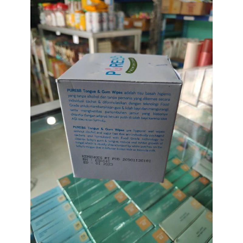 Pure Baby Tougue Gum Wipes ORIGINAL Strawberry Premium Care tisu basah Tissue Tisue Pembersih gusi dan lidah bayi Jamur Bakteri Mulut Food Grade Box Satuan sachet saset