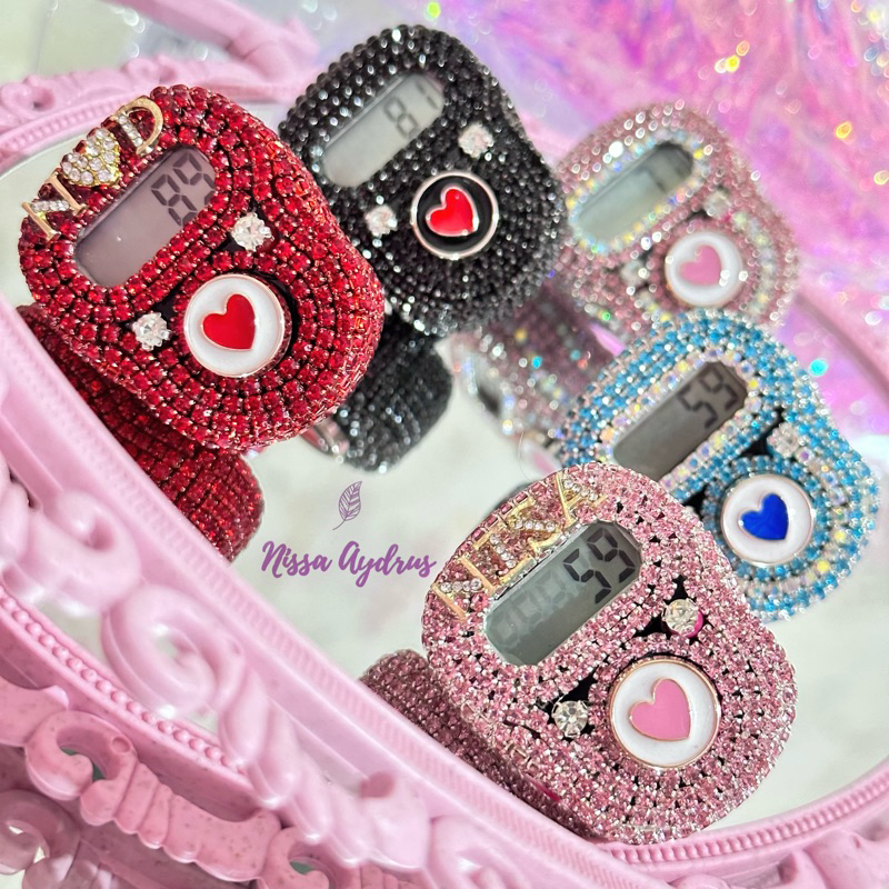 Nisa Aydrus - &quot;Love&quot; ALARM Tasbih Digital Swarovski Premium Cantik Custom Nama Tombol Love