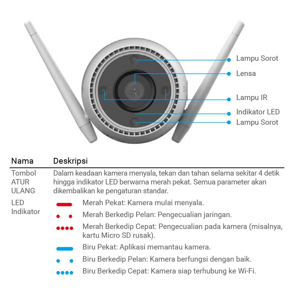 EZVIZ H3C 4MP 2K COLORNIGHT WIFI OUTDOOR CAMERA FREE MICROSD 32GB