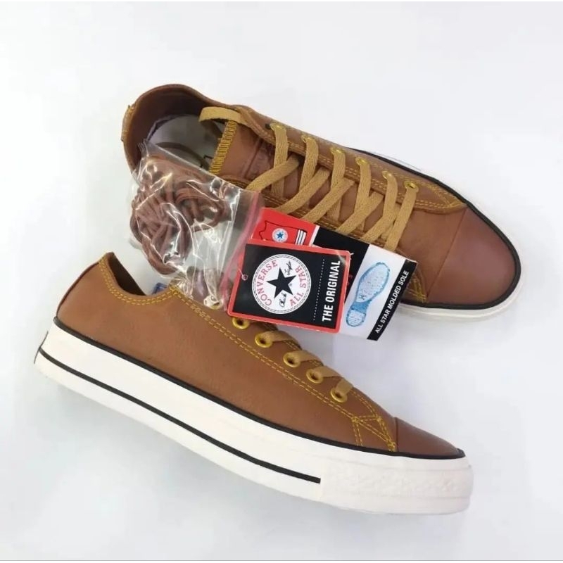 SEPATU CONVERSE KULIT COKLAT MUDA SEPATU CASUAL SNEAKERS PRIA WANITA