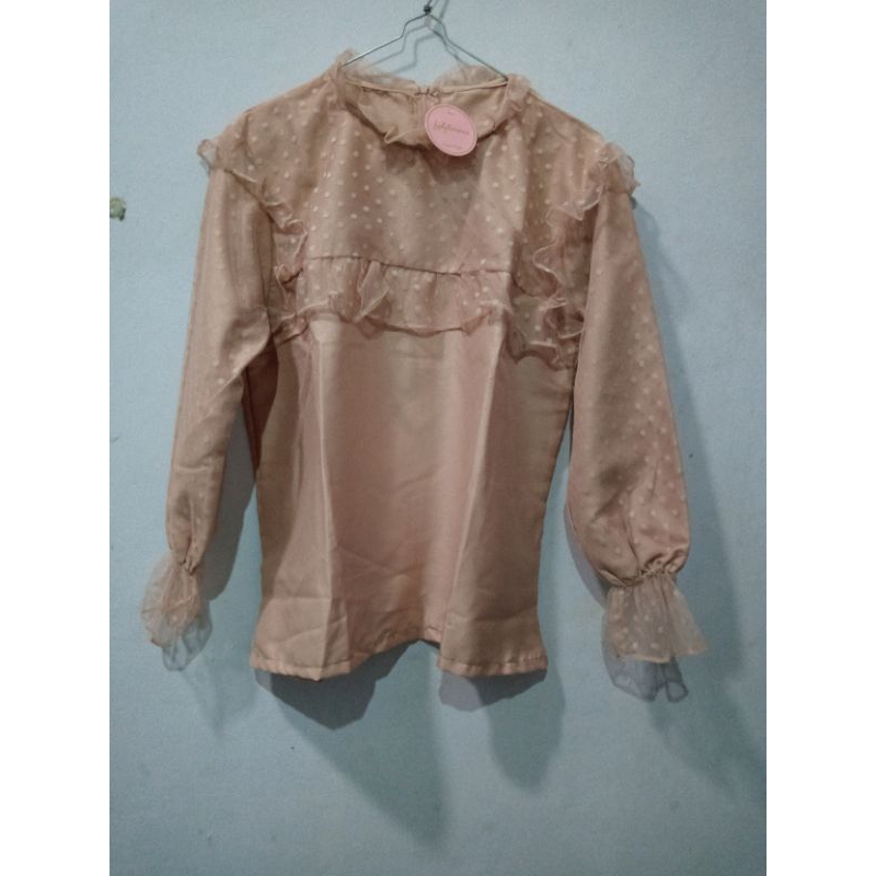 Atasan / Blouse Tile Dot Outwear Wanita Grade B