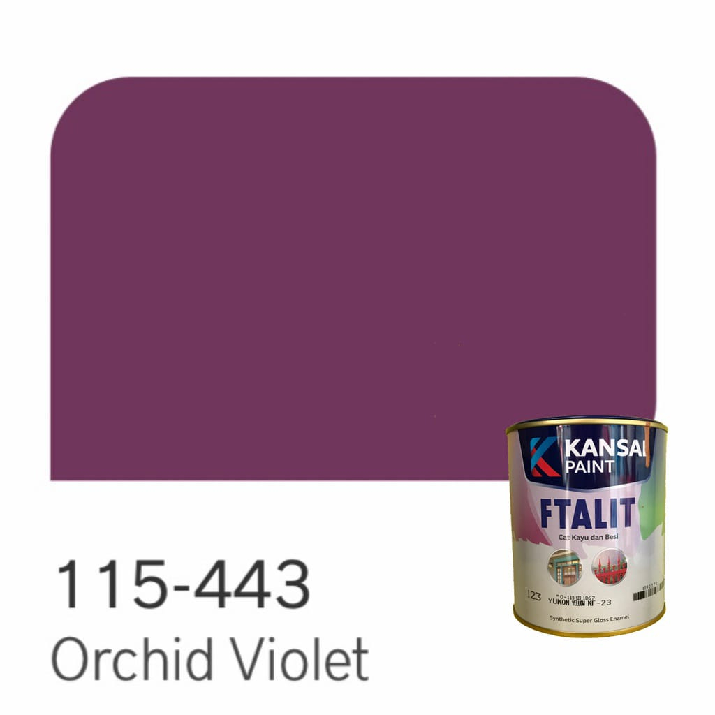 Cat Kayu dan Besi Kansai Paint Ftalit Warna Glos 1kg 115 - 443 Orchid Violet