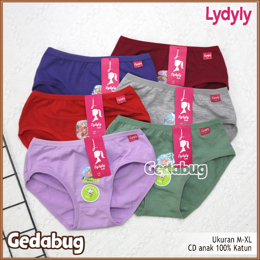 3 Pcs - CD Anak Lydyly LD 044 | Celana dalam anak perempuan 100 % Katun | Gedabug