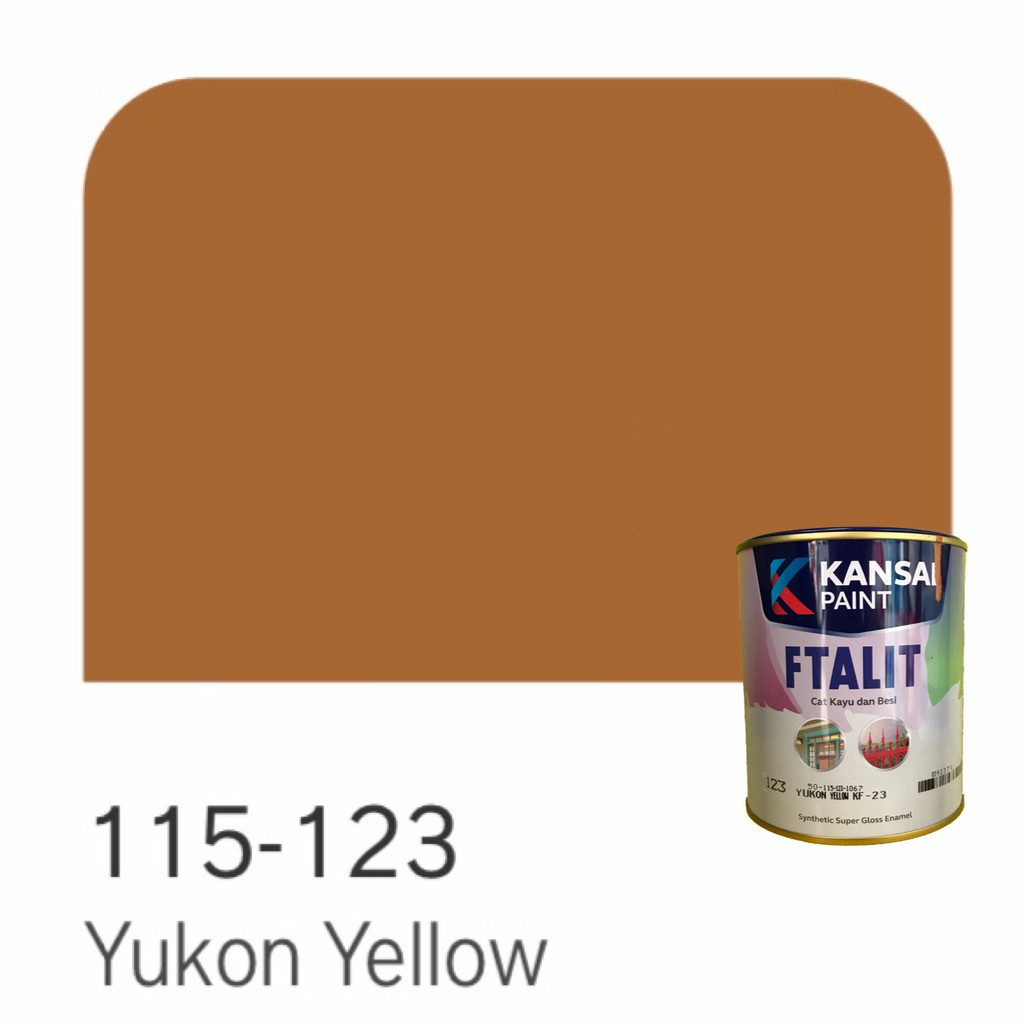 Cat Kayu dan Besi Kansai Paint Ftalit Warna Glos 1kg 115 - 123 Yukon Yellow