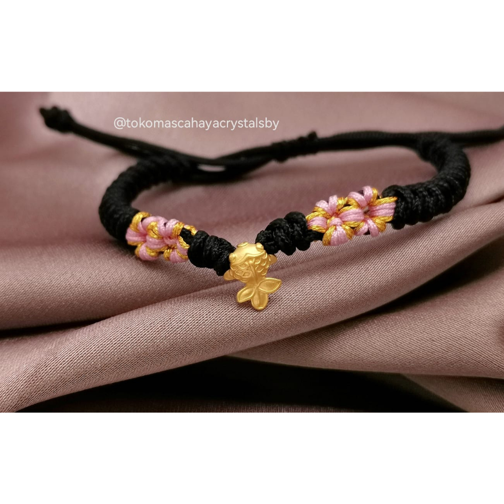 Gelang Charm Ikan Koi Polos Emas kadar 24k HK Hongkong 999.9% 999 &amp; Gelang Serut