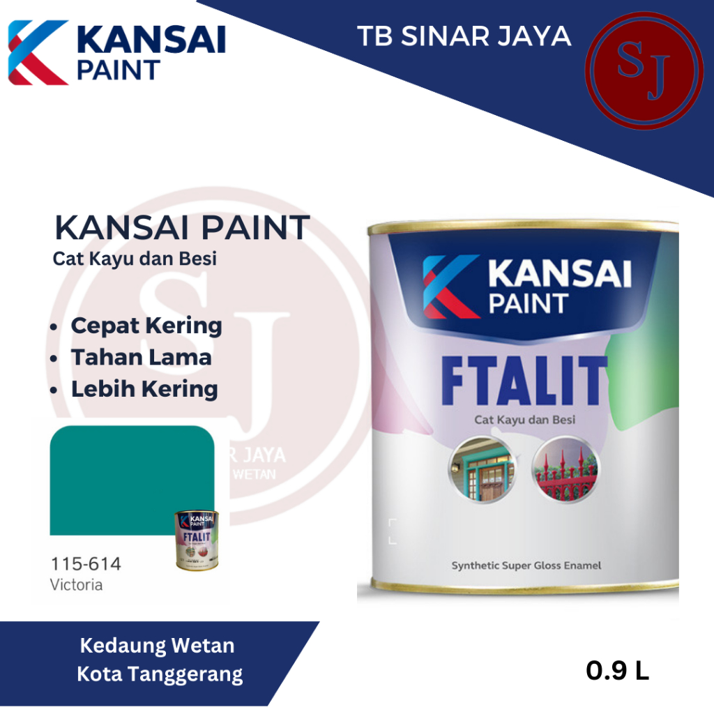 Cat Kayu dan Besi Kansai Paint Ftalit Warna Gloss 1kg 115 - 614 Victoria