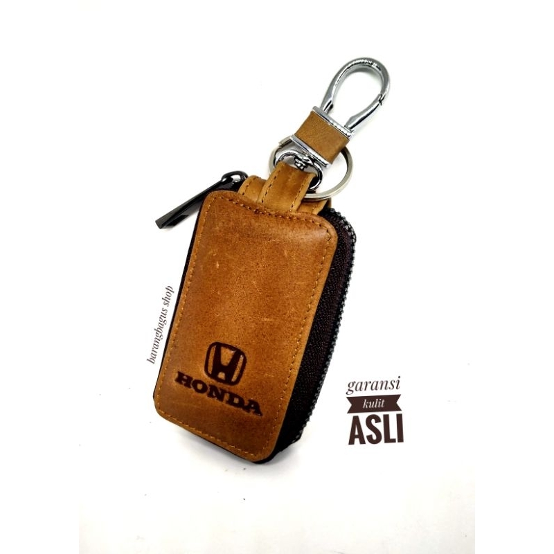 Hardcase Dompet Tempat Remote Mobil motor Gantungan kunci kulit Logo Honda