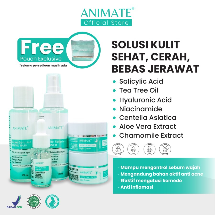 ✨ AKU MURAH ✨ Animate PAKET Acne Solution Series 5in1- ORIGINAL