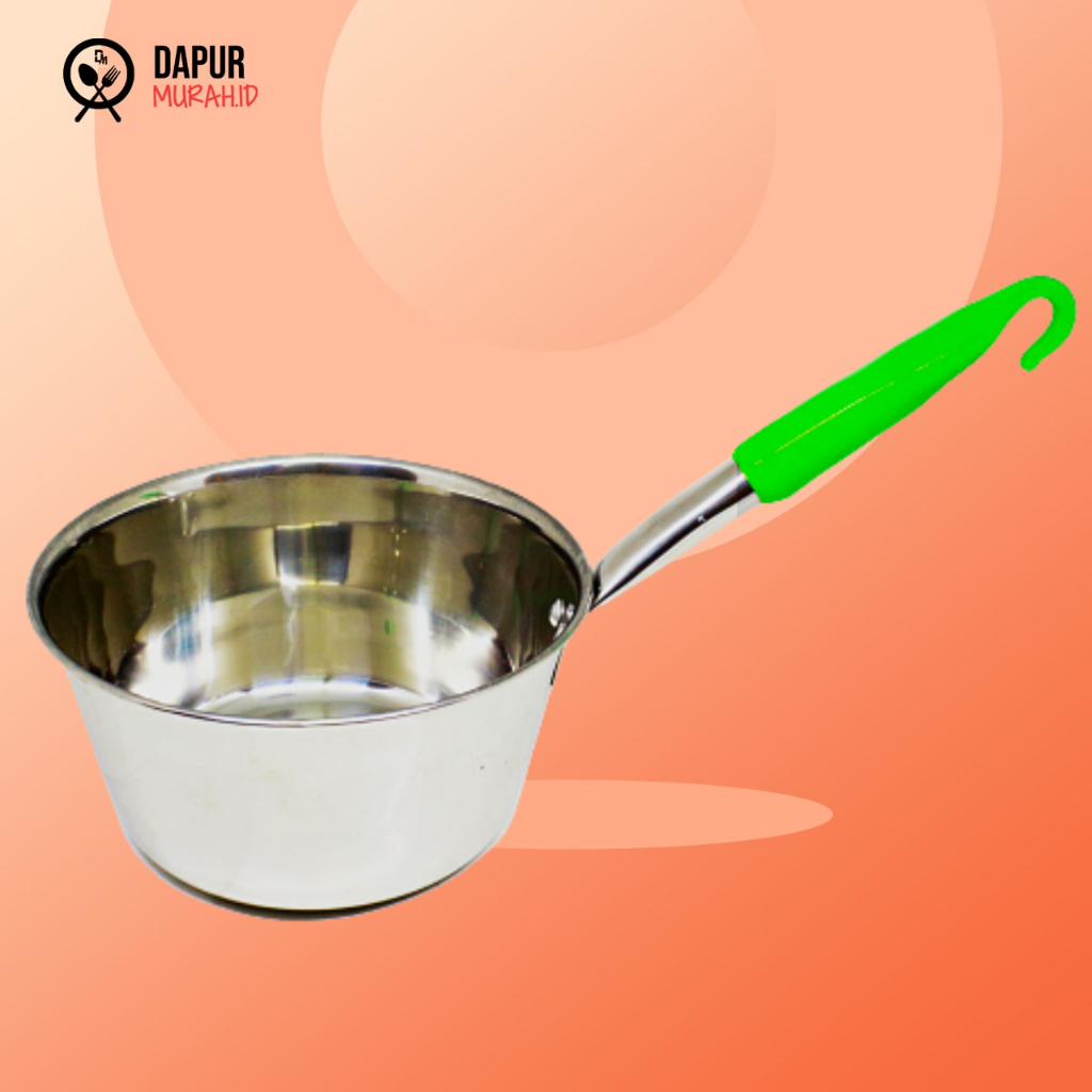 DM - Panci Masak Air Rebus 18 CM Stainless Steel Gagang Warna